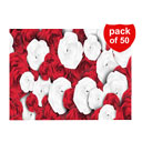 کاغذ کادو طرح رز سفید بسته 50 عددی