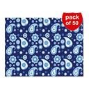 کاغذ کادو طرح ترمه 50 عدد در یک بسته