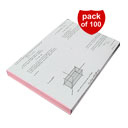 مقوای A4 صورتی بسته 100 عددی