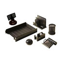 ست رومیزی 6 تکه با کازیه چوب فلز مشکی