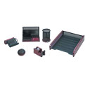 ست رومیزی 6 تکه زرشکی مشکی با کازیه