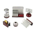 ست رومیزی 6 تکه زرشکی نقره ای