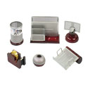 ست رومیزی 6تکه زرشکی نقره ای