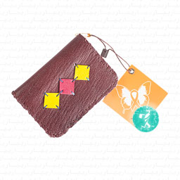 کیف کارتی تکه دوزی (زرشکی)