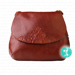 کیف رودوشی دخترانه مدل صدف رنگ قهوه ای