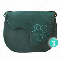 کیف رودوشی زنانه مدل مروارید رنگ سبز تیره
