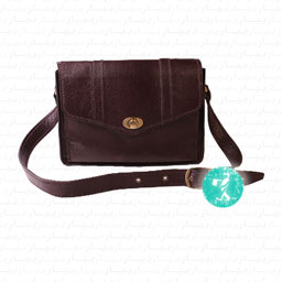 کیف رو دوشی اداری زنانه مدل فیروزه رنگ بادمجانی