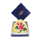 نقاشی پشت شیشه طرح گل سرخ مثلثی زرد