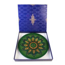 نقاشی پشت شیشه طرح تذهیب دایره ای سبز