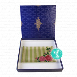 نقاشی پشت شیشه طرح گل سرخ مستطیلی سبز