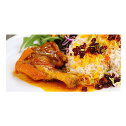 زرشک پلو با مرغ جوان