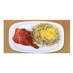 باقالی پلو با مرغ جوان