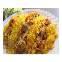 شیرین پلو با مرغ جوان