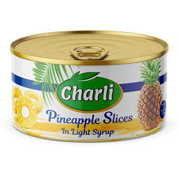 کمپوت آناناس حلقه ای قوطی 227 گرمی چارلی