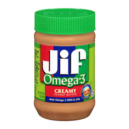 کره بادام زمینی کرمی حاوی امگا 3 وزن 454 گرمی جیف