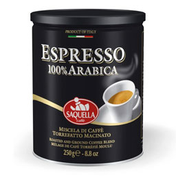 قوطی قهوه اسپرسو 250 گرمی ساکوئلا