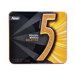 آدامس جعبه فلزی با طعم هلو و انبه 15 عددی فایو