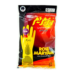 دستکش محافظ خانگی کتان با روکش لاتکس سایز L رزمریم