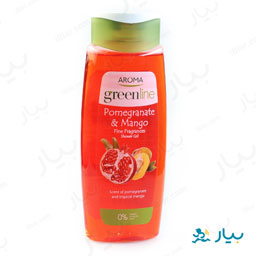 شاور ژل حاوی اسانس انار و انبه 400 میلی اروما گرین لاین