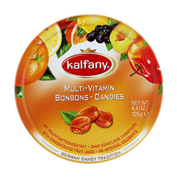 آبنبات فلزی چند میوه مولتی ویتامین 125 گرمی کالفانی