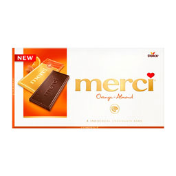 شکلات تابلت بادام و پرتقال 100 گرمی مرسی