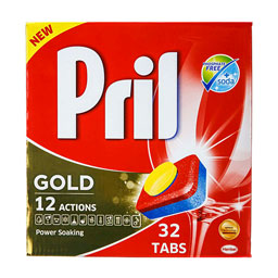 قرص ماشین ظرفشویی طلایی 32 عددی پریل