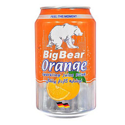 نوشابه قوطی پرتقالی 330 میلی لیتری بیگ بیر