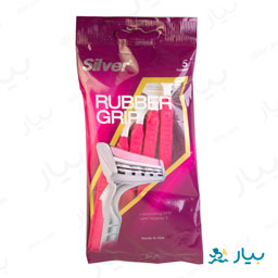 تیغ 2 لبه رابر گریپ زنانه ( پک 5 عدی) سیلور