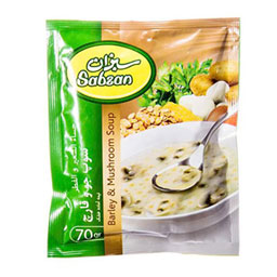 سوپ جو و قارچ 70 گرمی سبزان