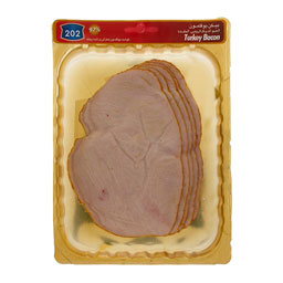 بیکن سینه بوقلمون عمل آوری شده بسته دارفرش 250 گرمی 202
