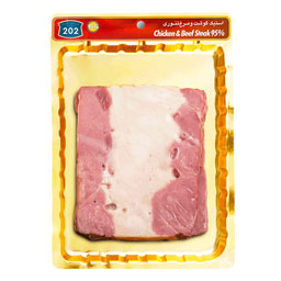 استیک مخلوط گوشت و مرغ تنوری 95 درصد مقدار 300 گرمی 202