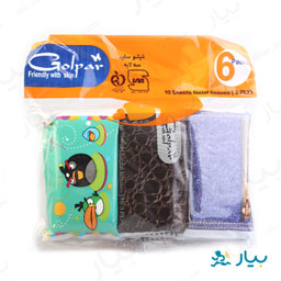 دستمال جیبی 6 عددی سه لایه (باکاغذخارجی) گل پر