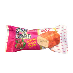 کیک با طعم وانیل پرتقالی وزن 60 گرمی درنا