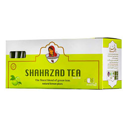 چای تی بگ سبز با پرکهای لیمو 25 عددی شهرزاد