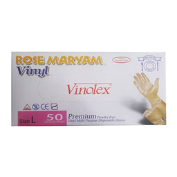 دستکش معاینه وینولکس 50 عددی رز مریم
