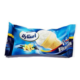 بستنی قیفی کرم وانیلی استارلا پاک 65 گرم