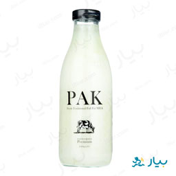 شیر سنتی و تازه پرچرب و کامل شیشه ای 1 لیتری پاک