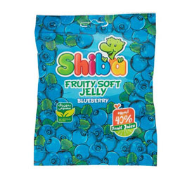 پاستیل سافت جلی آبمیوه‌‌ای با طعم بلوبری بدون رنگ مصنوعی 90 گرمی شیبابا