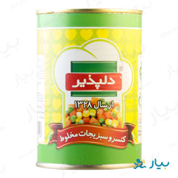 کنسرو سبزیجات مخلوط 420 گرمی دلپذیر