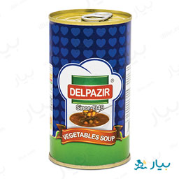 کنسرو سوپ سبزیجات کلید دار 500 گرمی دلپذیر
