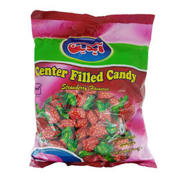 آبنبات با طعم توت فرنگی و مغز پاستیل آیدین 250 گرم