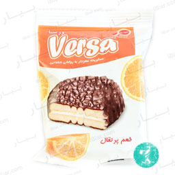 بیسکویت با روکش مغزدار شکلاتی با طعم پرتقالی 30 گرمی ورسا