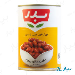 خوراک لوبیا چیتی با سس گوجه فرنگی 420 گرمی بدر