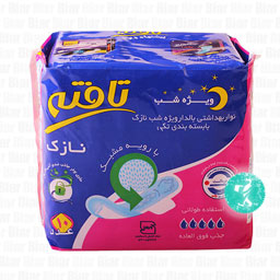 نوار بهداشتی بالدار ویژه شب نازک با بسته بندی تکی 10 عددی تافته