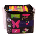 نوار بهداشتی بالدار کتانی ویژه شب نازک تک بسته ای 10 عددی تافته