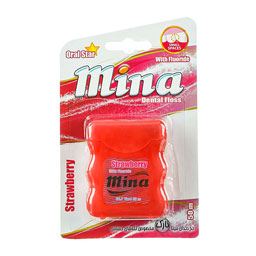 نخ دندان نازک لثه های حساس با اسانس توت فرنگی 50 متری مینا