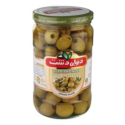 زیتون سبز بدون هسته شیشه ای 700 گرمی دریان دشت