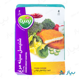 شنیسل سینه مرغ 70 درصد نیمه منجمد 540 گرمی پمینا کاله