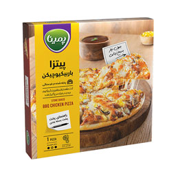 پیتزا آماده رویال باربیکیو چیکن سایز متوسط 380 گرمی پمینا کاله