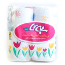 دستمال حوله ای دوقلو چهارلایه گلدار بی تا